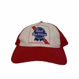 Vintage PABST Blue Ribbon Red Adjustable Hat